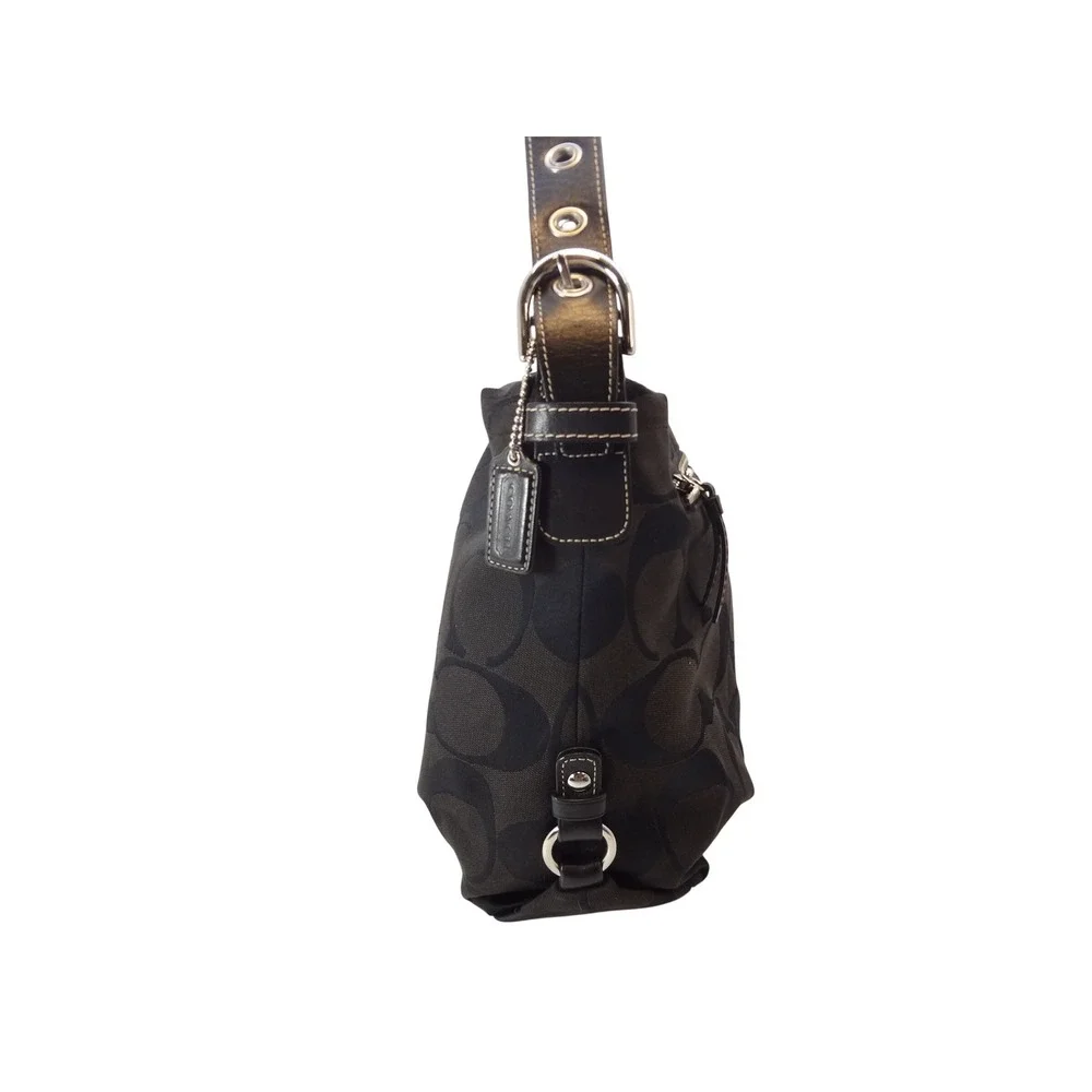 Coach Hobo Bag Black Signature C Jacquard F15067 Shoulder Bag